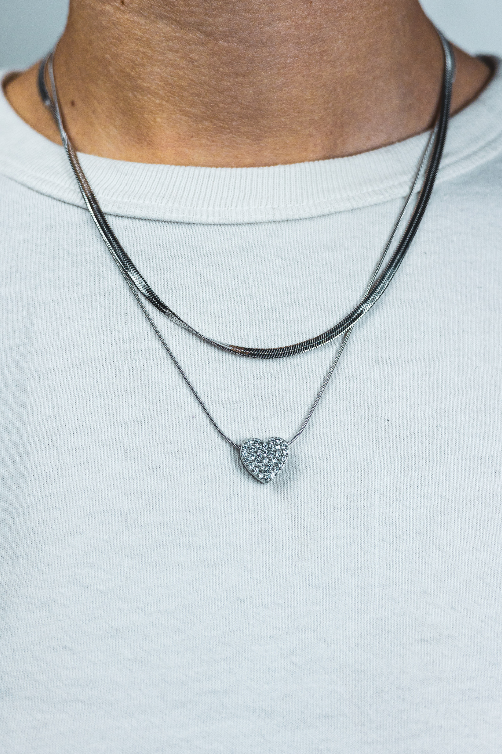 CUORE DI LUCE – Collana doppia con pendente cuore
